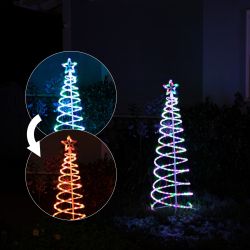 Alpine Corporation Small Spiral Christmas Tree with Multi-Functional Colored LED Lights