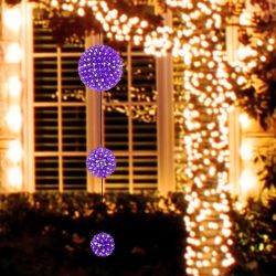 Alpine Corporation 3-Tier Indoor/Outdoor Hanging Christmas Ornaments with Chasing LED Lights