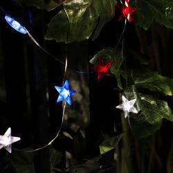 10pc Red/White/Blue Star String Lights Tray Pack of 36