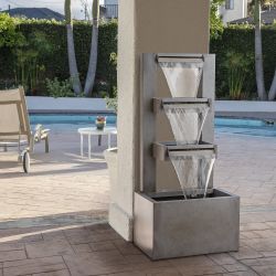 Alpine Corporation Metal Tiered Waterfall Fountain