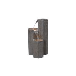 Alpine Corporation 17"L 3-Tier Hexagonal Columns Fountain with LED Lights