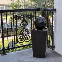 Sphere on Stand Fountain with LED Lights