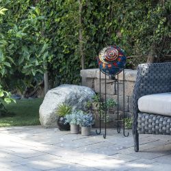Mosaic Gazing Globe with Sun & Moon Pattern