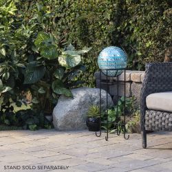 Mosaic Gazing Globe with Blue Petals