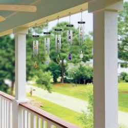 Decorative Stone Wind Chime with Colorful Agate - Asst of 5