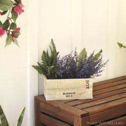 Alpine Corporation Wood-Finish Square Flower Box Planter, 11"L x 5"W x 5"H