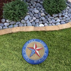 Alpine Corporation Land of the Free Patriotic Stepping Stone - Tray Pack of 6