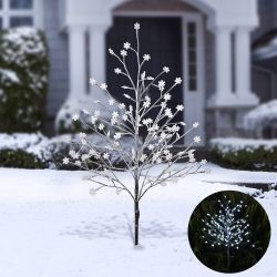 Alpine Corporation Frosty Christmas Tree with Snowflake LED Lights