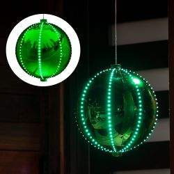 Alpine Corporation Green Large Christmas Ornament with Green Chasing LED Lights