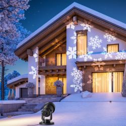 Alpine Corporation Rotating Snowflake Projection with White LEDs - Tray Pk of 9