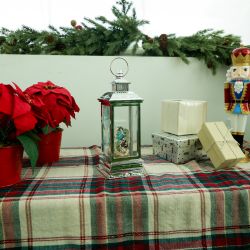 14"L Angel Nativity Snowglobe with LED Light and Music