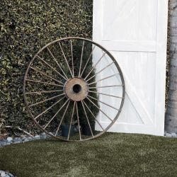 Metal Rustic Wheel Décor - Small