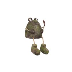 Alpine Corporation 18"L Frog with Metal Flower Statue