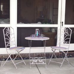 Alpine Corporation Multicolored Weathered Wood Bistro Set, 3-Piece