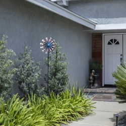 Patriotic Metal Dual Kinetic Wind Spinner Garden Stake