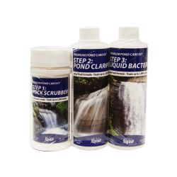 Alpine Corporation 8"L Large Three Step Pond Cleaner - Set of 3 Bottles