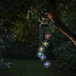 Solar Flower Mobile with Color-Changing LED Lights