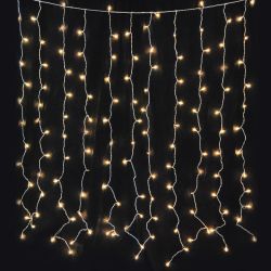 Alpine Corporation 16"L Solar Curtain String Lights- Tray Pack of 16