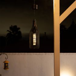 Solar Mesh Hanging 13" Lantern with 24 Warm White LED Lights