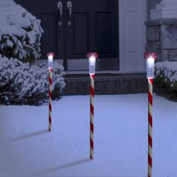 Solar Striped Pathway Stake w/Cool White LED, Tray Pk of 24
