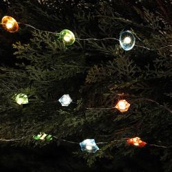 Solar 10pc Gems String Lights w/LED's - Asst. Tray Pk of 36