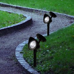 Solar Black Spotlight Pathway LED Light - Tray Pack of 12