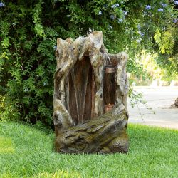 Alpine Corporation 62" Tall Outdoor Tree Trunk Water Fountain with LED Lights