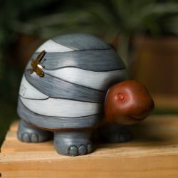 Alpine Corporation "Happy" Turtle Statue with Solar-Powered LED Light
