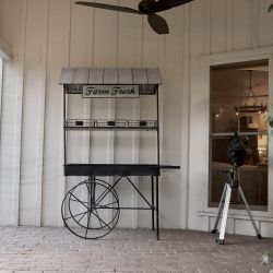 Alpine Corporation Farm Fresh Indoor/Outdoor Metal and Wood Garden Cart, 51"L x 24"W x 75"H