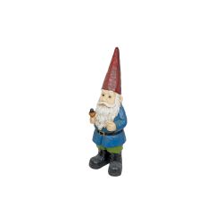 Alpine Corporation 19"L 48'' Jumbo Size Gnome with Bird Statuary